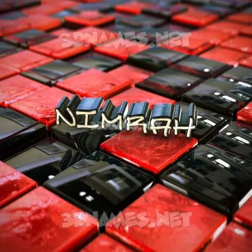 nimrah in Red Checkered style - 3D name wallpaper