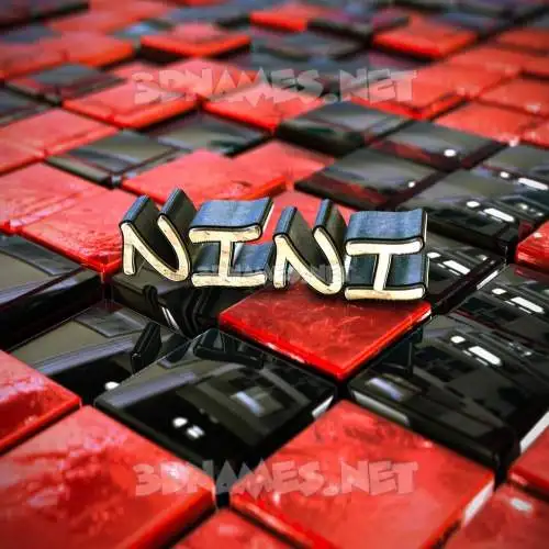 nini in Red Checkered style - 3D name wallpaper nini in Red Checkered style - 3D name wallpaper