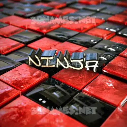 ninja in Red Checkered style - 3D name wallpaper ninja in Red Checkered style - 3D name wallpaper