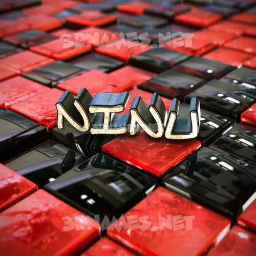 ninu in Red Checkered style - 3D name wallpaper ninu in Red Checkered style - 3D name wallpaper