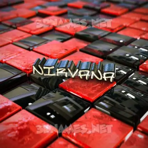 nirvana in Red Checkered style - 3D name wallpaper