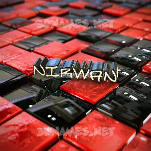 nirwan in Red Checkered style - 3D name wallpaper