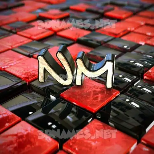 nm in Red Checkered style - 3D name wallpaper nm in Red Checkered style - 3D name wallpaper