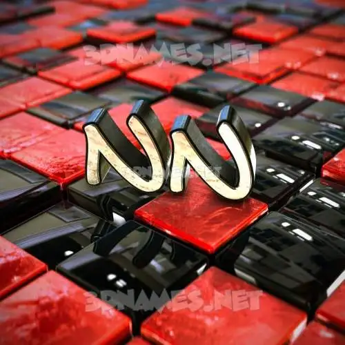 nn in Red Checkered style - 3D name wallpaper