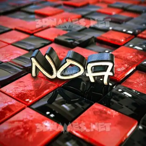 noa in Red Checkered style - 3D name wallpaper noa in Red Checkered style - 3D name wallpaper