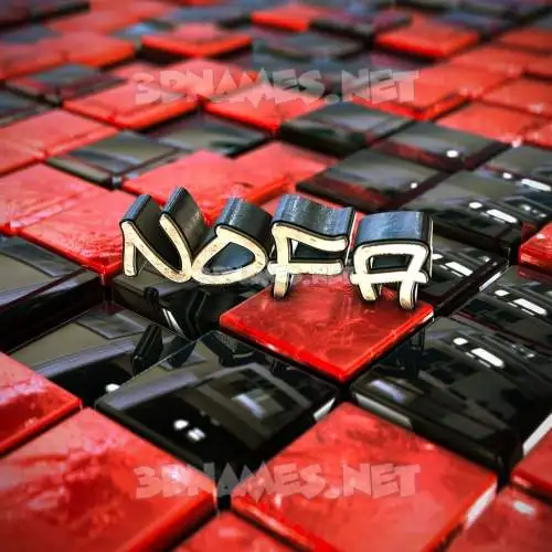 nofa in Red Checkered style - 3D name wallpaper nofa in Red Checkered style - 3D name wallpaper