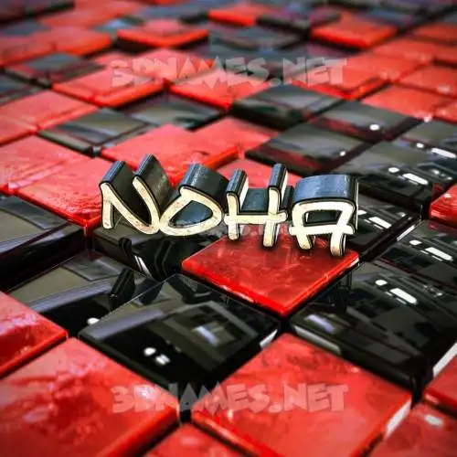 noha in Red Checkered style - 3D name wallpaper noha in Red Checkered style - 3D name wallpaper