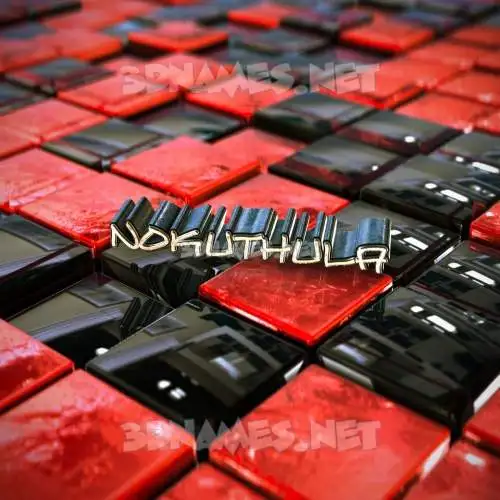 nokuthula in Red Checkered style - 3D name wallpaper