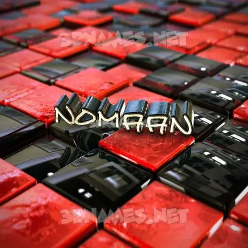 nomaan in Red Checkered style - 3D name wallpaper