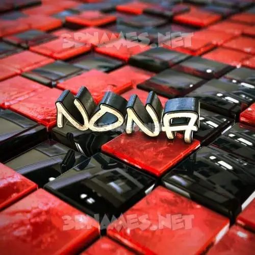 nona in Red Checkered style - 3D name wallpaper nona in Red Checkered style - 3D name wallpaper