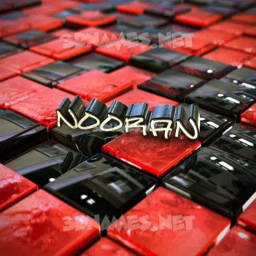 nooran in Red Checkered style - 3D name wallpaper