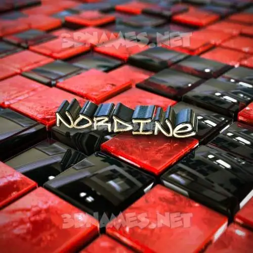 nordine in Red Checkered style - 3D name wallpaper nordine in Red Checkered style - 3D name wallpaper