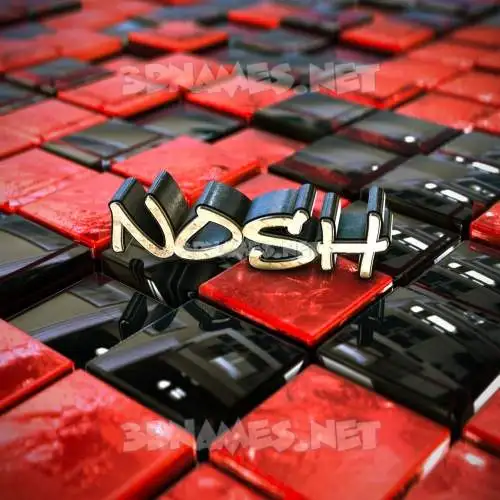 nosh in Red Checkered style - 3D name wallpaper nosh in Red Checkered style - 3D name wallpaper