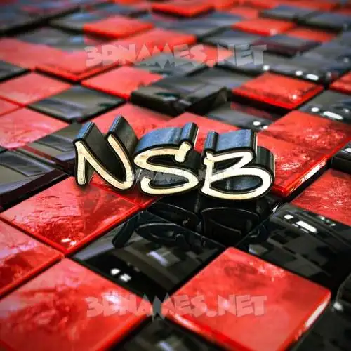 nsb in Red Checkered style - 3D name wallpaper nsb in Red Checkered style - 3D name wallpaper