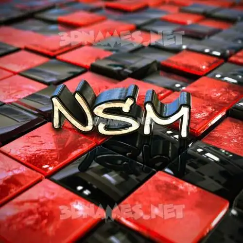 nsm in Red Checkered style - 3D name wallpaper nsm in Red Checkered style - 3D name wallpaper