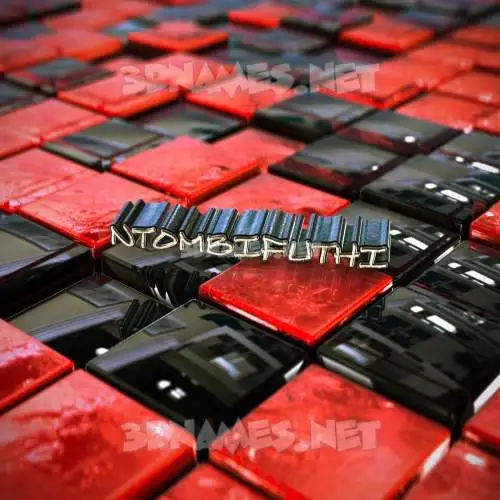 ntombifuthi in Red Checkered style - 3D name wallpaper