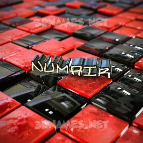 numair in Red Checkered style - 3D name wallpaper numair in Red Checkered style - 3D name wallpaper