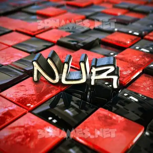nur in Red Checkered style - 3D name wallpaper