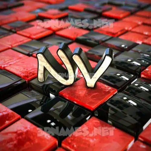 nv in Red Checkered style - 3D name wallpaper nv in Red Checkered style - 3D name wallpaper