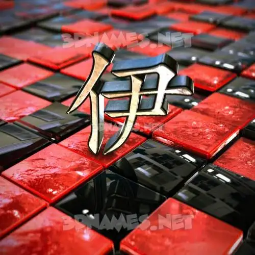 伊 in Red Checkered style - 3D name wallpaper 伊 in Red Checkered style - 3D name wallpaper