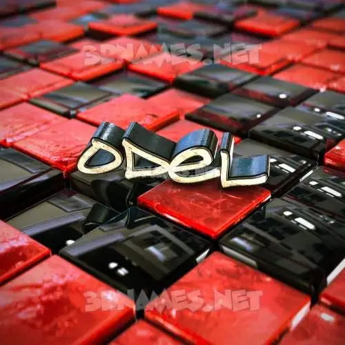 odel in Red Checkered style - 3D name wallpaper odel in Red Checkered style - 3D name wallpaper