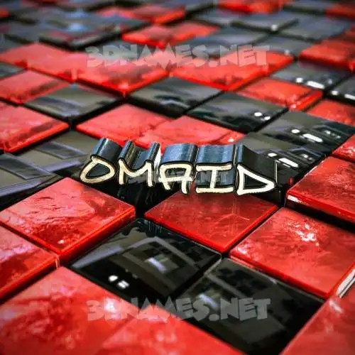 omaid in Red Checkered style - 3D name wallpaper omaid in Red Checkered style - 3D name wallpaper