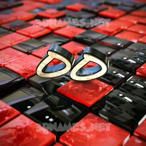 oo in Red Checkered style - 3D name wallpaper