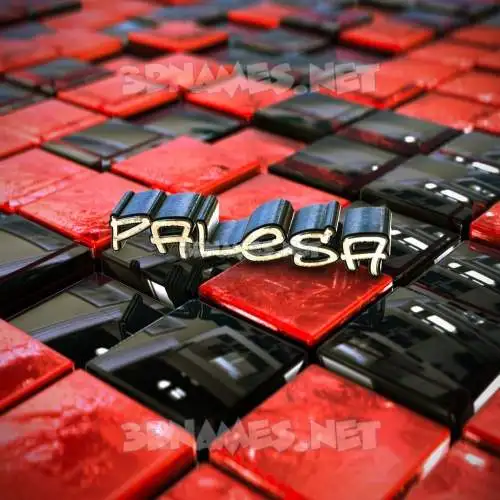 palesa in Red Checkered style - 3D name wallpaper
