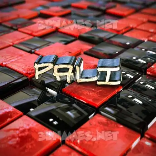 pali in Red Checkered style - 3D name wallpaper