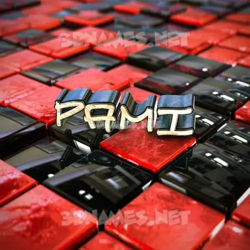 pami in Red Checkered style - 3D name wallpaper pami in Red Checkered style - 3D name wallpaper