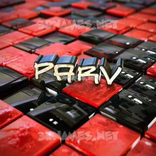 parv in Red Checkered style - 3D name wallpaper