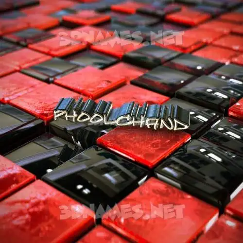 phoolchand in Red Checkered style - 3D name wallpaper