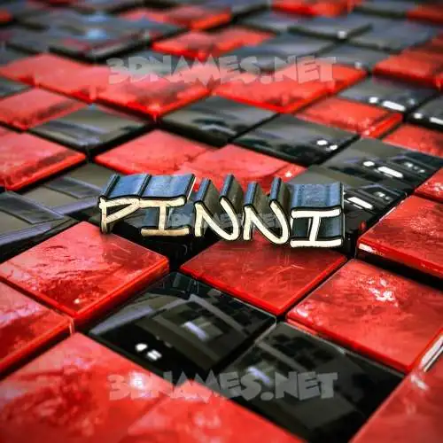 pinni in Red Checkered style - 3D name wallpaper pinni in Red Checkered style - 3D name wallpaper