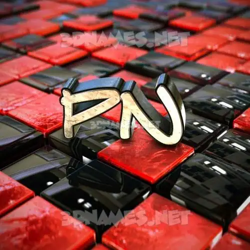 pn in Red Checkered style - 3D name wallpaper pn in Red Checkered style - 3D name wallpaper