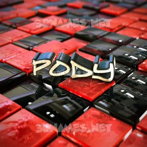 pody in Red Checkered style - 3D name wallpaper pody in Red Checkered style - 3D name wallpaper