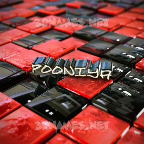 pooniya in Red Checkered style - 3D name wallpaper pooniya in Red Checkered style - 3D name wallpaper