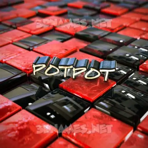 potpot in Red Checkered style - 3D name wallpaper potpot in Red Checkered style - 3D name wallpaper