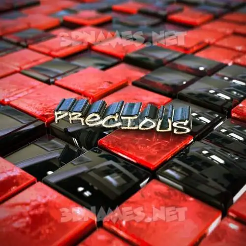 precious in Red Checkered style - 3D name wallpaper