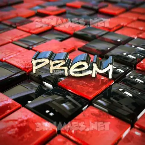 prem in Red Checkered style - 3D name wallpaper prem in Red Checkered style - 3D name wallpaper