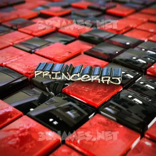 princeraj in Red Checkered style - 3D name wallpaper
