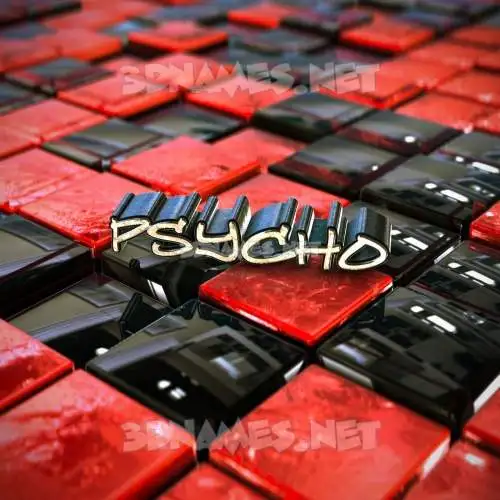 psycho in Red Checkered style - 3D name wallpaper psycho in Red Checkered style - 3D name wallpaper