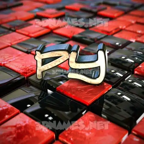 py in Red Checkered style - 3D name wallpaper