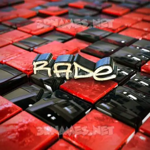 rade in Red Checkered style - 3D name wallpaper