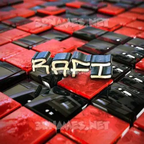 rafi in Red Checkered style - 3D name wallpaper rafi in Red Checkered style - 3D name wallpaper