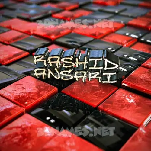 rashid ansari in Red Checkered style - 3D name wallpaper rashid ansari in Red Checkered style - 3D name wallpaper