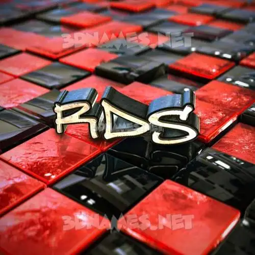 rds in Red Checkered style - 3D name wallpaper rds in Red Checkered style - 3D name wallpaper