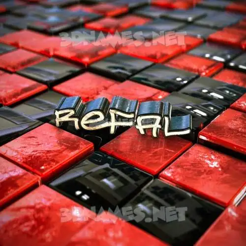 refal in Red Checkered style - 3D name wallpaper