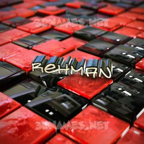 rehman in Red Checkered style - 3D name wallpaper