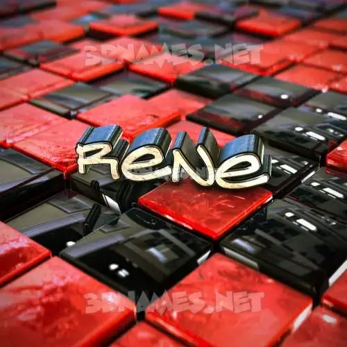 rene in Red Checkered style - 3D name wallpaper rene in Red Checkered style - 3D name wallpaper