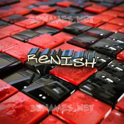 renish in Red Checkered style - 3D name wallpaper renish in Red Checkered style - 3D name wallpaper